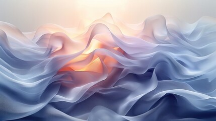 Obraz premium Abstract flowing fabric, soft pastel colors, light source, studio shot