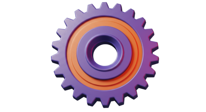 Isolated Colorful Cogwheel Gears