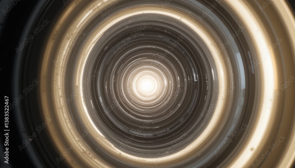 Poster exploring the cosmic infinite light tunnel journey abstract visuals digital art futuristic environme