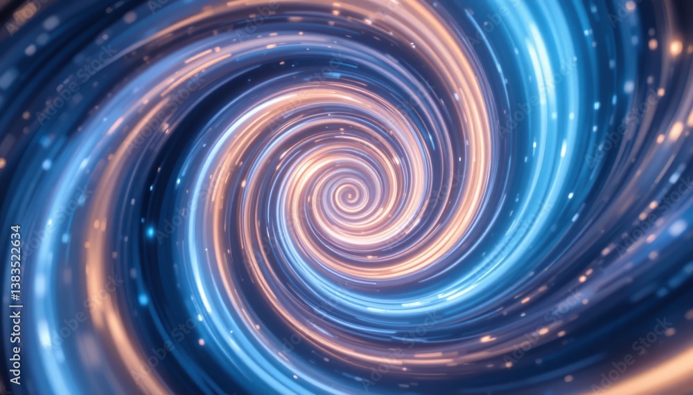 Poster dynamic spiral motion of light and color abstract background digital art vibrant environment close-u