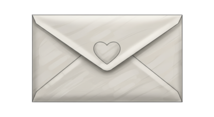 Isolated Envelope with Heart Symbol for Love Letter