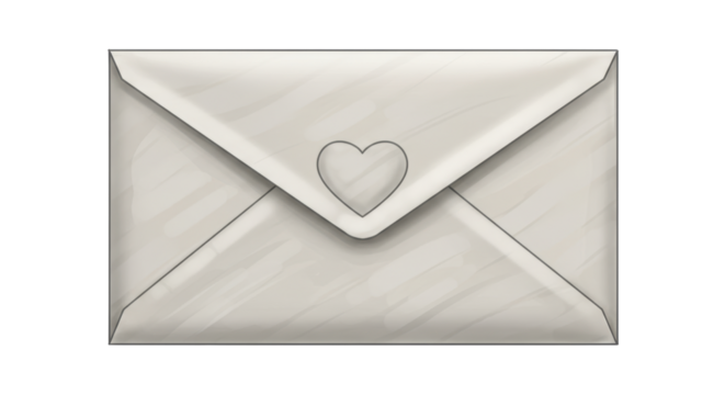 Isolated Envelope with Heart Symbol for Love Letter
