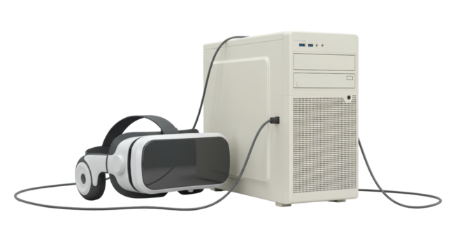 Isolated Virtual Reality Headset Connected to Computer