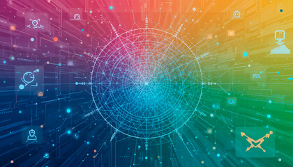 Obraz premium creative digital technologies, AI, blockchain
