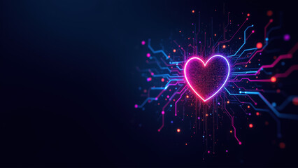 Heart icon representing cybersecurity or digital protection.