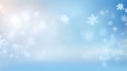 Fototapeta premium Natural Winter Christma creating a magical and all to enjoy no people christmas card snowing greeting card blue background. ai