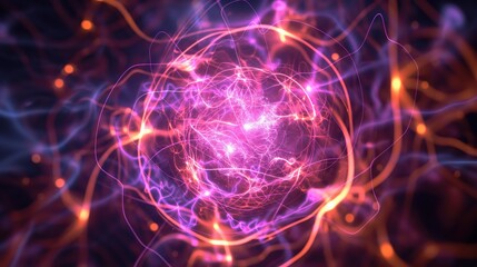 Fototapeta premium The image of the Quantum AI Core illustrates the energy core of quantum AI, suitable for AI startups, deep learning visualization, and future tech.