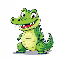 Fototapeta premium Adorable Cartoon Crocodile Vector Illustration