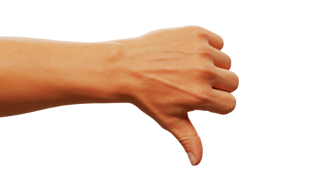 Isolated Thumbs Down Hand Gesture for Disapproval or Dislike