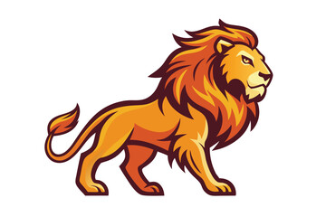 Cartoon Lion with Bold Outline 
