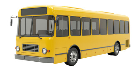Isolated Yellow School Bus for Transportation