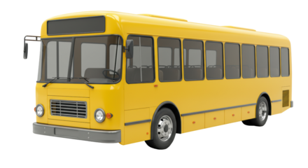 Isolated Yellow School Bus for Transportation