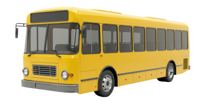 Isolated Yellow School Bus for Transportation