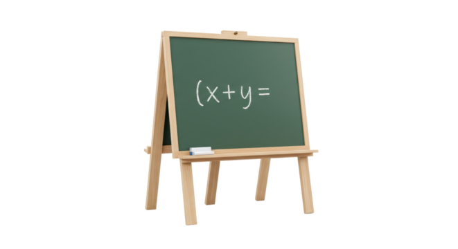 Isolated Blackboard with Math Equation for Education