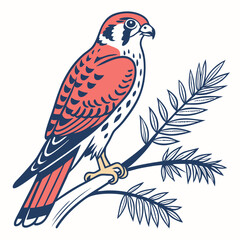 Kestrel silhouette vector illustration