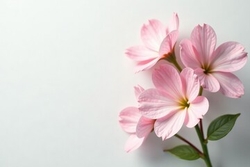 Fototapeta premium Delicate flower blooms on pristine white background, white, petals