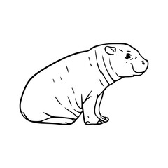 cute hippo illustration