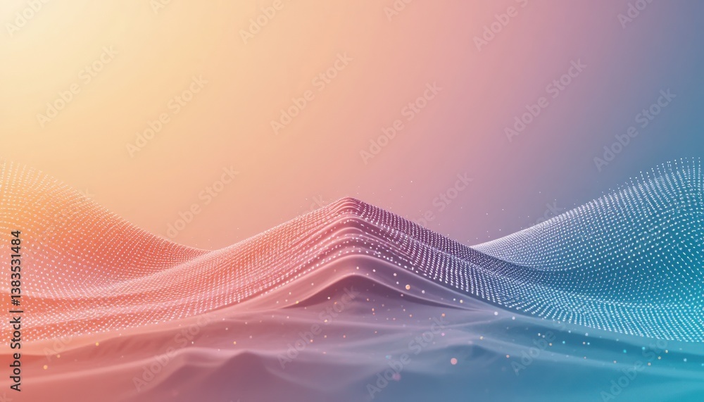 Poster dynamic abstract waves digital landscape visual art soft gradient aerial view conceptual design for 