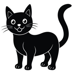 vector illustration of black cat