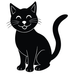vector illustration of black cat