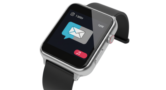Isolated Smartwatch with New Message Notification