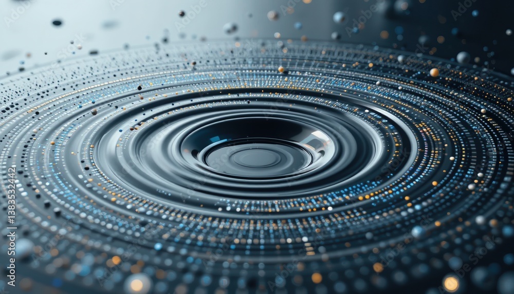 Poster dynamic water ripple effect abstract design digital art studio environment close-up view visual conc