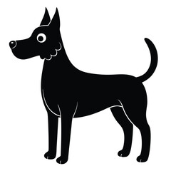 vector illustration of a black dog