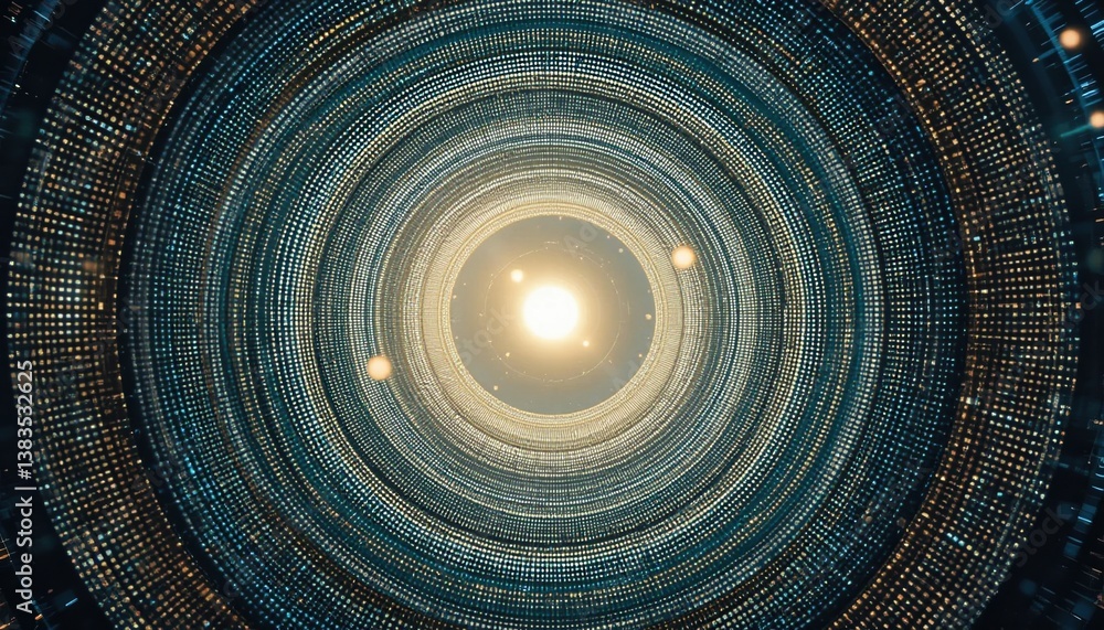 Aufkleber dynamic spiral of light digital universe abstract visualization futuristic environment close-up pers