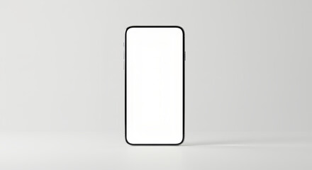 Phone mockup on gray background.