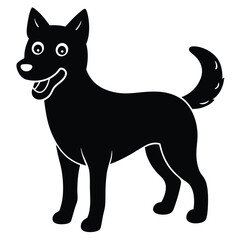 dog silhouette vector isolated on white background