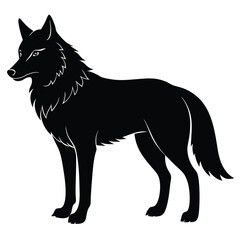 wolf silhouette vector isolated on white background