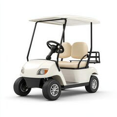 Golf cart electric vehicle mobility transportation golf course buggy caddy club car golfing white isolated