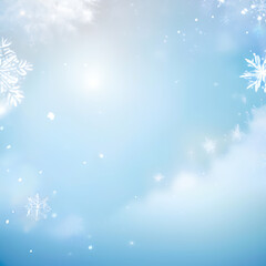 Natural Winter Christma creating a magical and  all to enjoy no people christmas card snowing greeting card blue background. ai