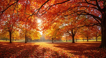 Naklejka premium Crimson Canopy's Embrace AI Generated