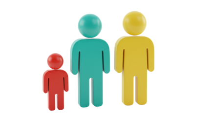 Isolated Family Figures of Different Sizes