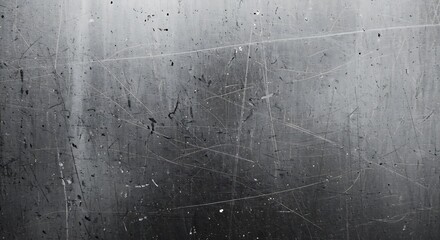 Distressed metal texture with scratches and marks. A raw, industrial surface showing signs of wear and tear, creating a textured background.