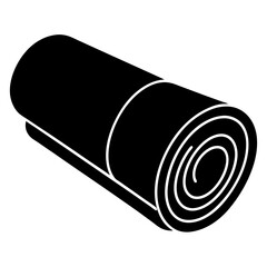 Rolled Up Yoga Mat Illustration for Fitness and Wellness Projects