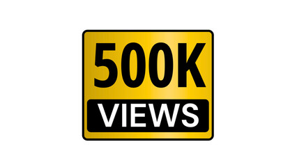 500k views golden badge transparent background png 
