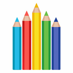 colored pencils isolated on white background