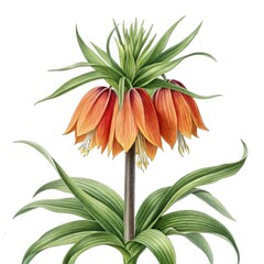 orange lily isolated on white background