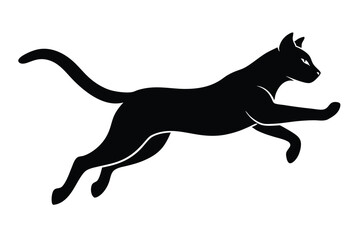 Cat Silhouette Leaping with Grace