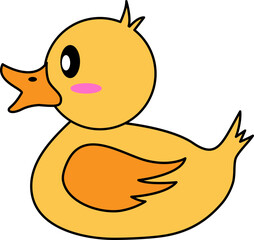 노랗고 귀여운 아기 오리
