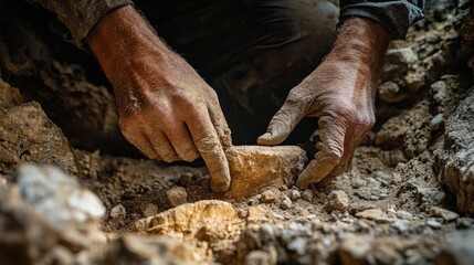 Cave explorer uncovers ancient artifact while digging in a remote underground site