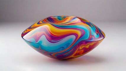 Abstract Swirl Art: Colorful, Glossy, 3D Rendered Orb