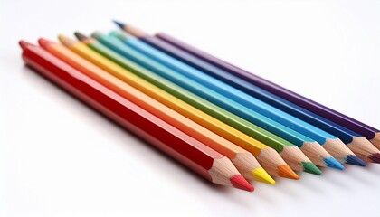 Naklejka premium colored pencils isolated on white background