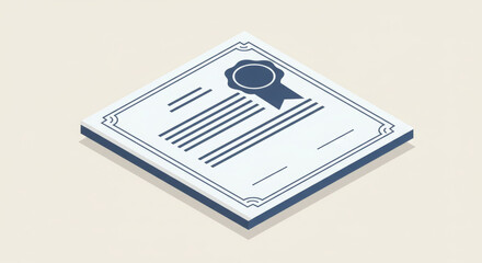 Certificate Illustration: Modern Diploma with Ribbon