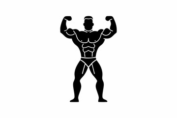 Bodybuilder silhouette vector illustration