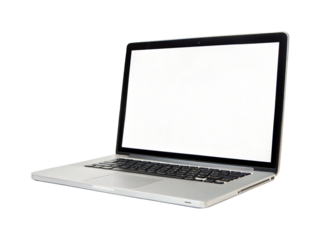 Laptop isolated on transparent background.