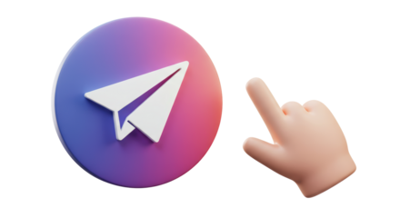 Isolated Sending Message Icon with Hand Cursor