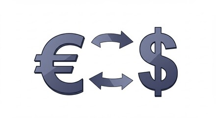 Fototapeta premium Euro to Dollar Exchange: Abstract Illustration of Currency Conversion